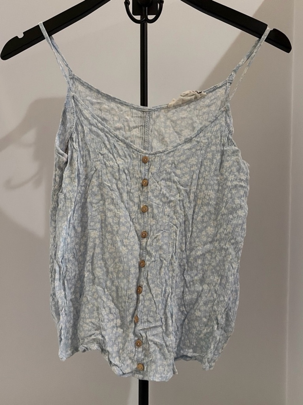 Hippie Rose Light Blue Floral Button-Down Cami